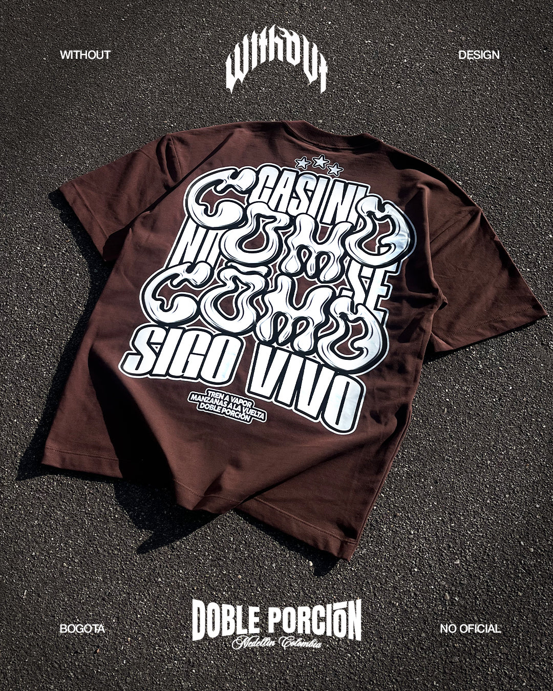 Camiseta Oversize "Tren a vapor" | Marron