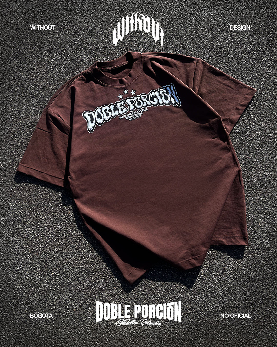 Camiseta Oversize "Tren a vapor" | Marron