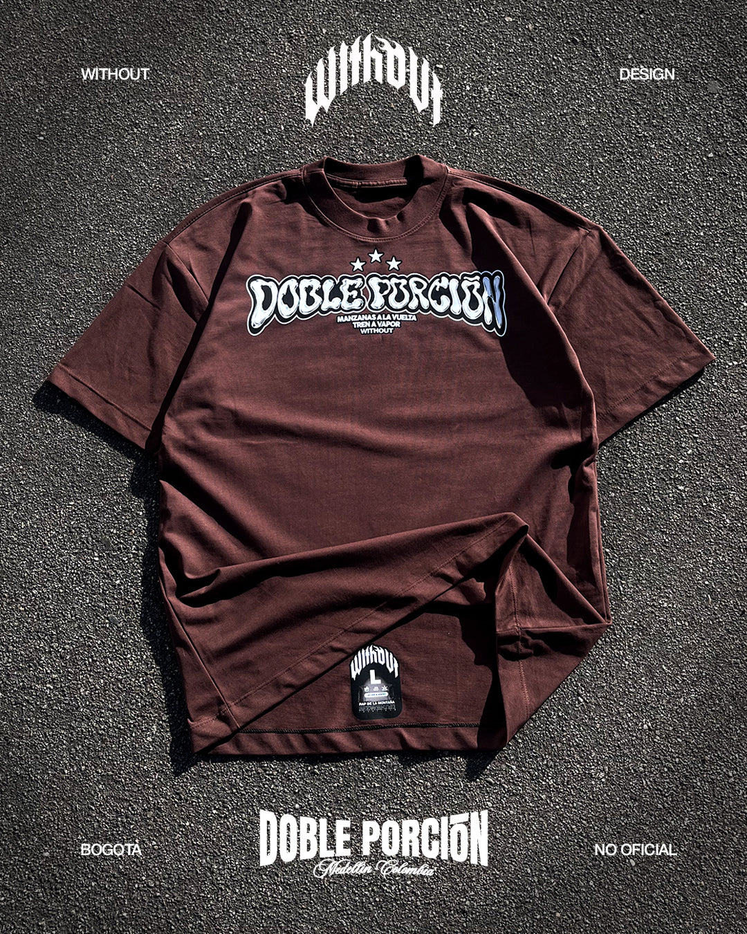 Camiseta Oversize "Tren a vapor" | Marron