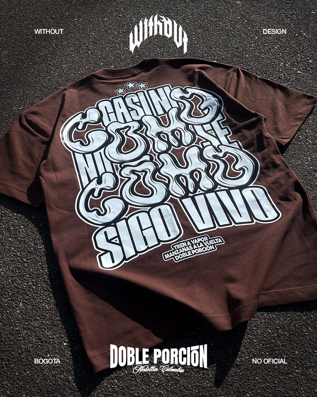 Camiseta Oversize "Tren a vapor" | Marron
