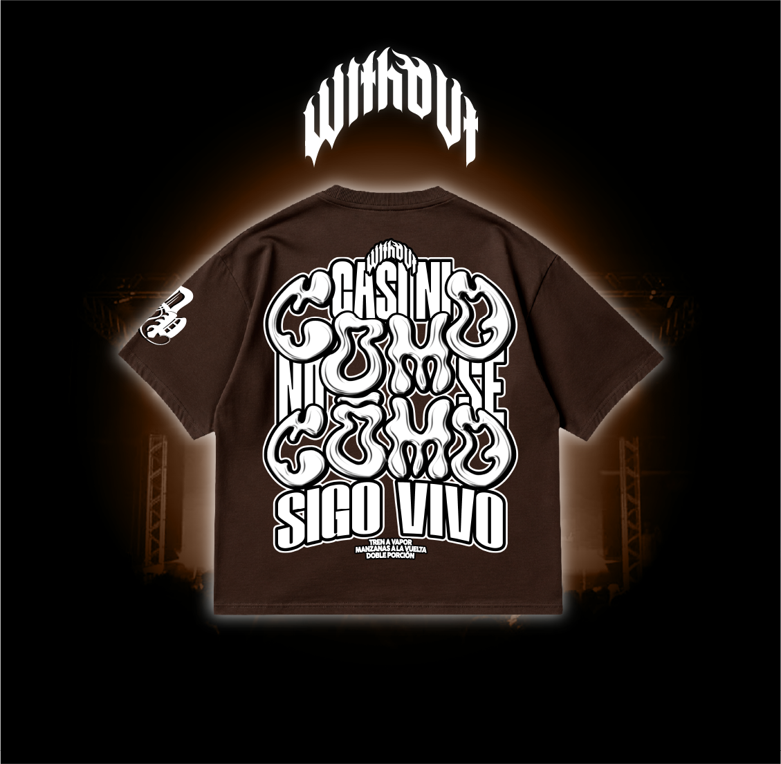 Camiseta Oversize "Tren a vapor" | Marron