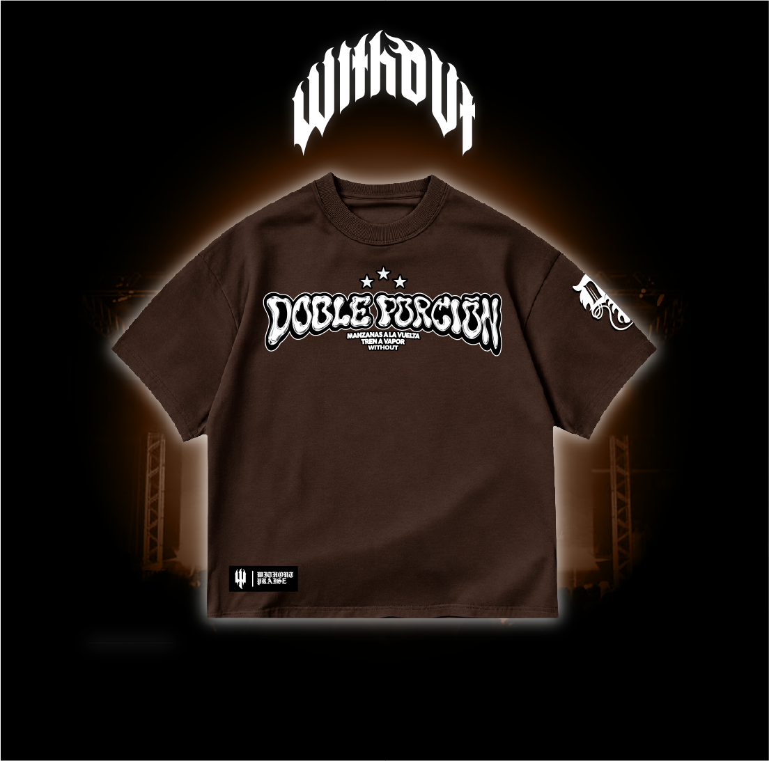 Camiseta Oversize "Tren a vapor" | Marron