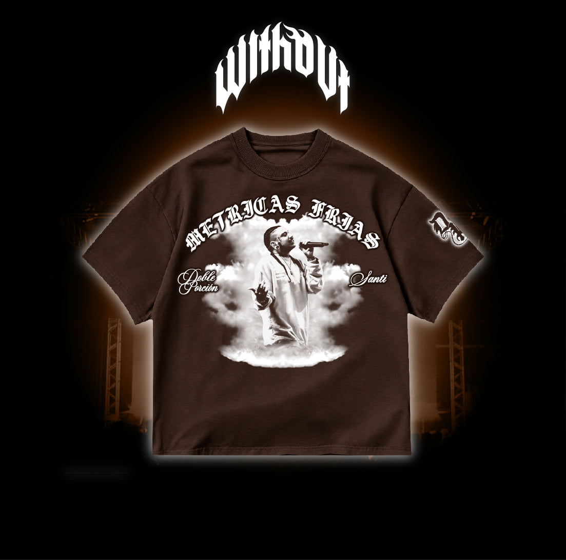 Camiseta Oversize Métricas frías | Marrón