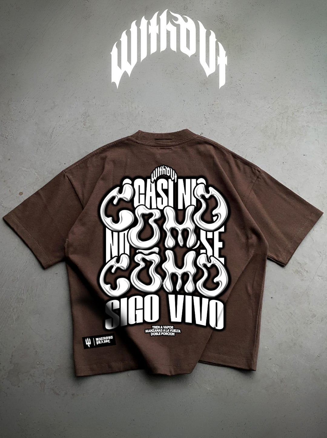 Camiseta Oversize "Tren a vapor" | Marron